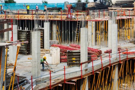 View of building new concrete houses